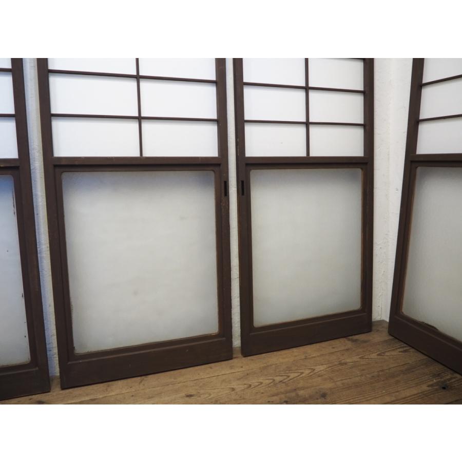 タX0975◇【H177cm×W67cm】×4枚◇デザインガラス入りのレトロな タX0975◇【H177cm×W67cm】×4枚◇デザインガラス入りのレトロな