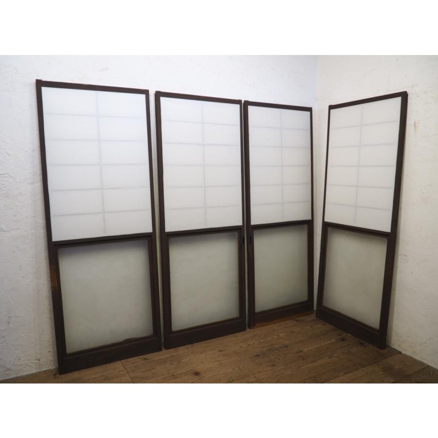 タX0975◇【H177cm×W67cm】×4枚◇デザインガラス入りのレトロな タX0975◇【H177cm×W67cm】×4枚◇デザインガラス入りのレトロな