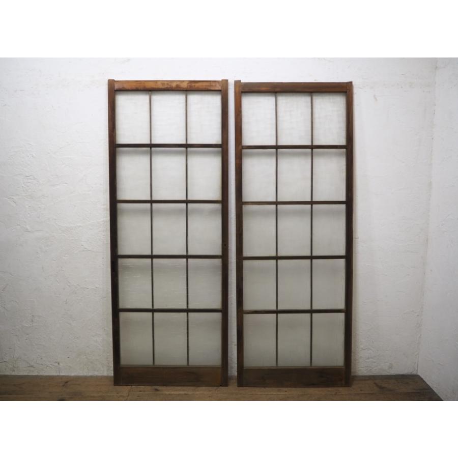 安価 タx0984 3 H176 5cm W67 5cm ２枚 昭和レトロなデザインガラスの古い木枠ガラス戸 古建具引き戸サッシ中古住宅リフォームl下 板戸 障子 Www Reinnec Cl
