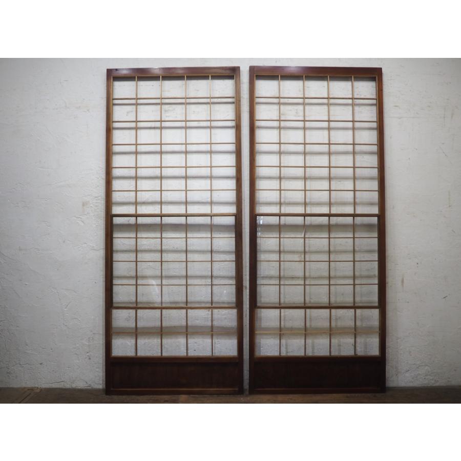 タX1247◇(2)【H197,5cm×W82cm】×2枚◇特大◇大きいレトロな雪見障子戸