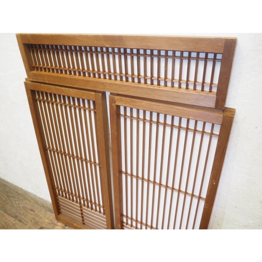 書院戸建具欄間 タX1460◇3枚セット◇シンプルなデザインの古い書院戸◇建具 引き戸