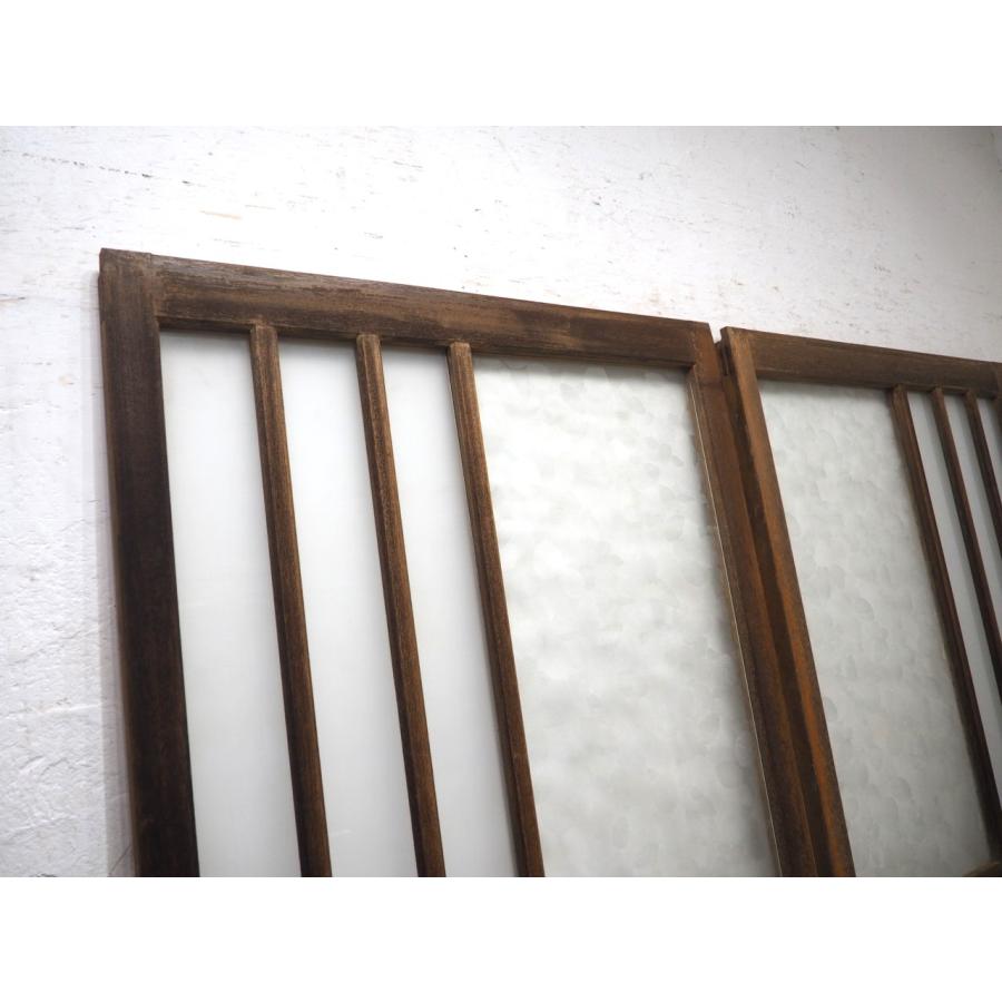 タX1563◇【H177cm×W89,5cm】×2枚◇昭和レトロ◇デザインガラス入りの 