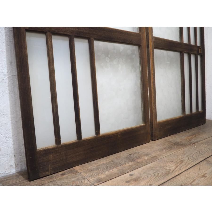 タX1563◇【H177cm×W89,5cm】×2枚◇昭和レトロ◇デザインガラス入りの