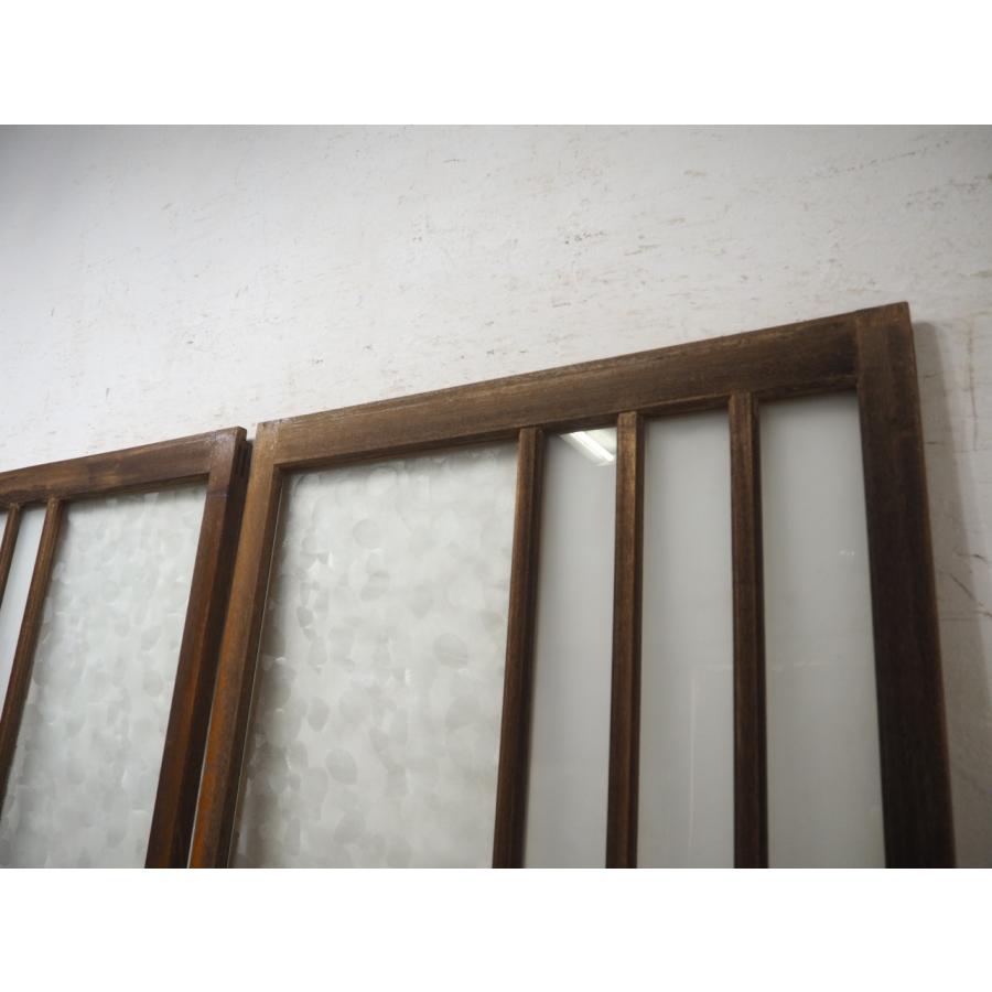 タX1563◇【H177cm×W89,5cm】×2枚◇昭和レトロ◇デザインガラス入りの