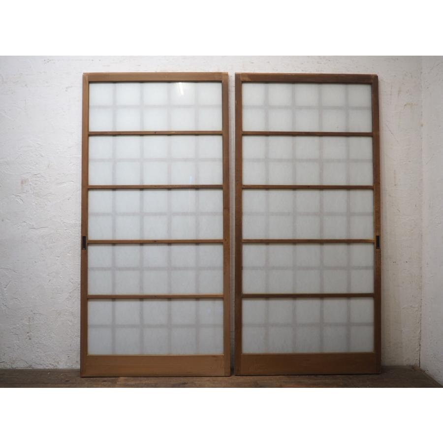 タX1654◇(2)【H179cm×W87cm】×2枚◇格子デザインのレトロな古い木枠