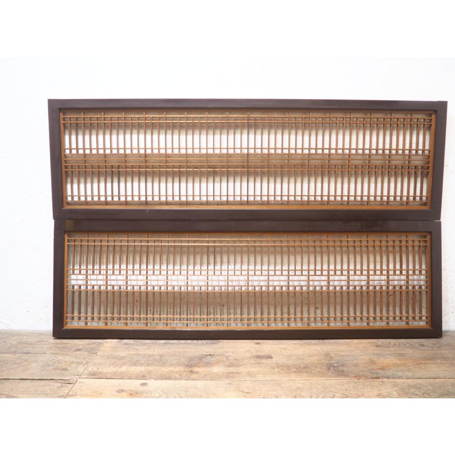 欄間 組子細工 建具 古民家 4枚セットタX1733◇【H43,5cm×W145cm】×2枚