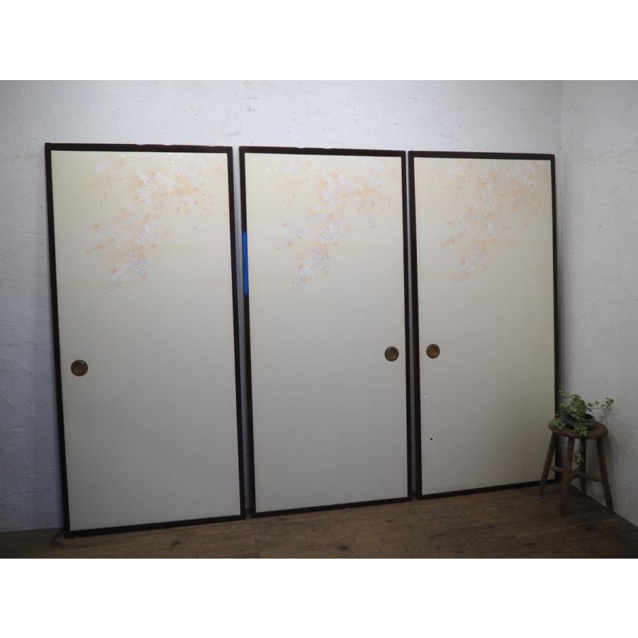 タY0251◇【H181cm×W84cm】×3枚◇レトロな味わいの大きな両面襖◇古