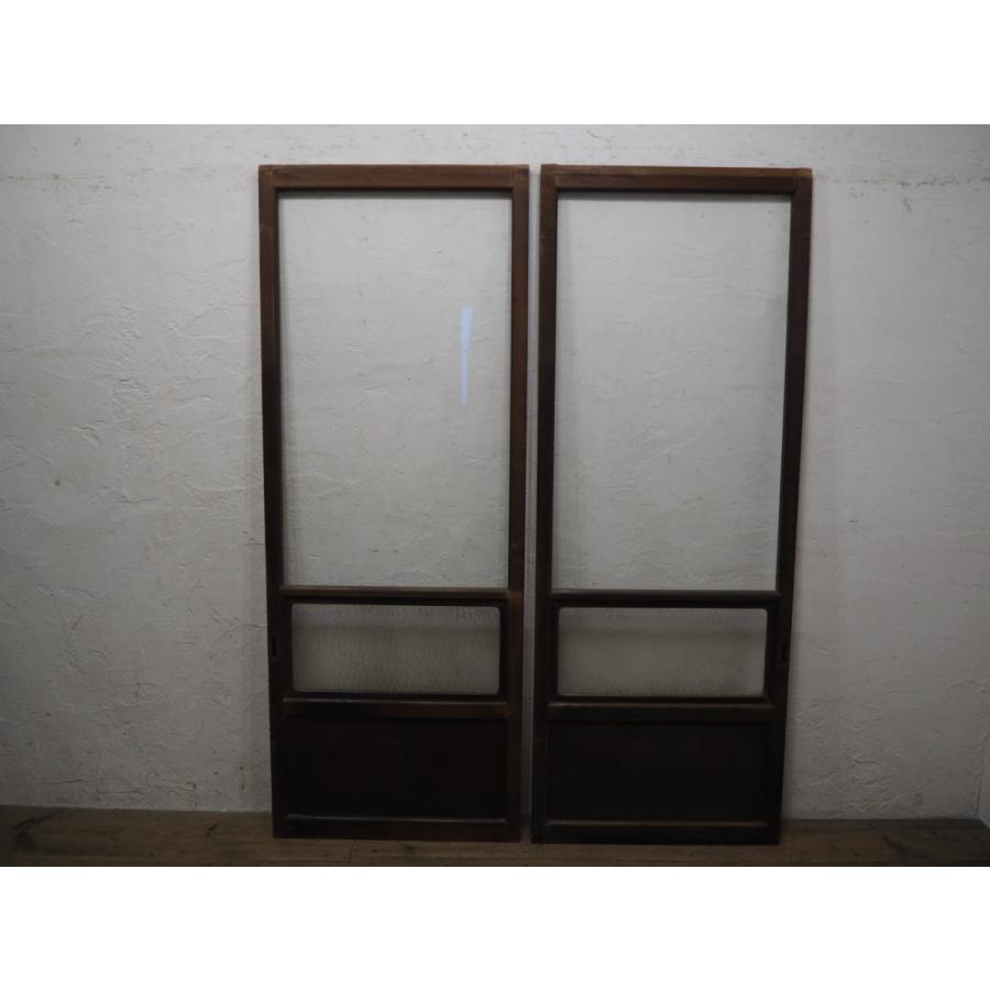 タY0495◇【H176cm×W67cm】×2枚◇アンティーク◇大きなガラスの古い木