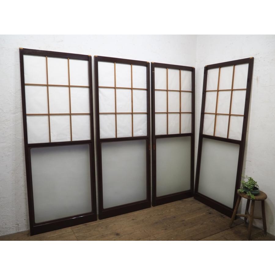 永遠の定番 タy0580 H177cm W67 5cm 4枚 ガラス入り 素敵なデザインのレトロな障子戸 古建具 引き戸 ガラス戸 サッシ 古民家再生 和室m松 Discoversvg Com