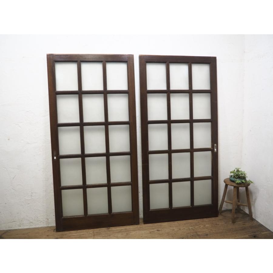 タZ0033◇(1)【H179cm×W86cm】×2枚◇小ダイヤガラス入りのレトロ タZ0033◇(1)【H179cm×W86cm】×2枚◇小ダイヤガラス入りのレトロ