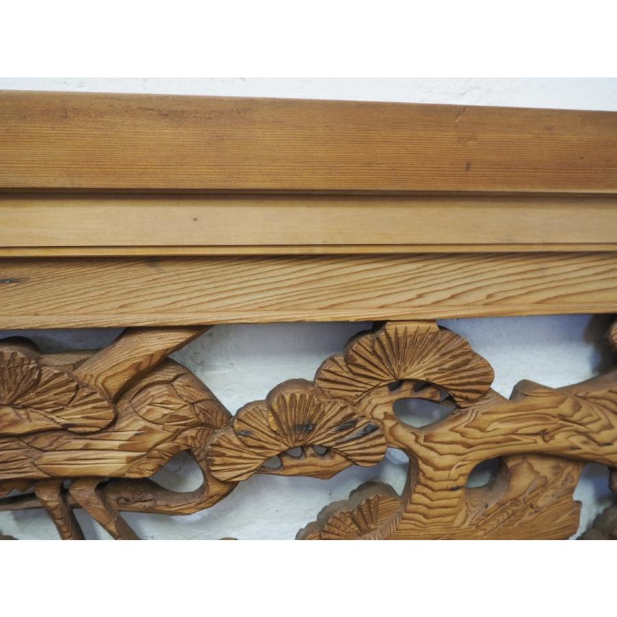 タZ0473◆×2枚◆木彫りデザインのレトロな古い木製欄間◆古建具 ランマ 彫刻 和室 内装 リフォーム アンティークK笹1 - 3