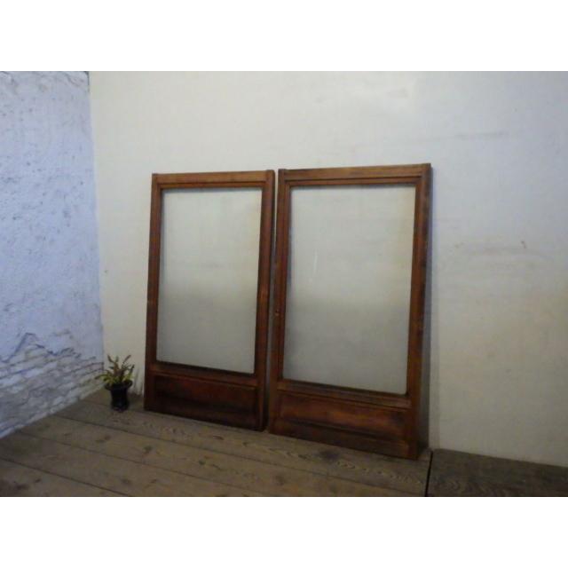 タZ0618◆(1)×2枚◆アンティーク◆レトロな洋館の古い木枠ガラス◆古建具 ガラス戸 サッシ 古民家再生 町家 古家具K笹1