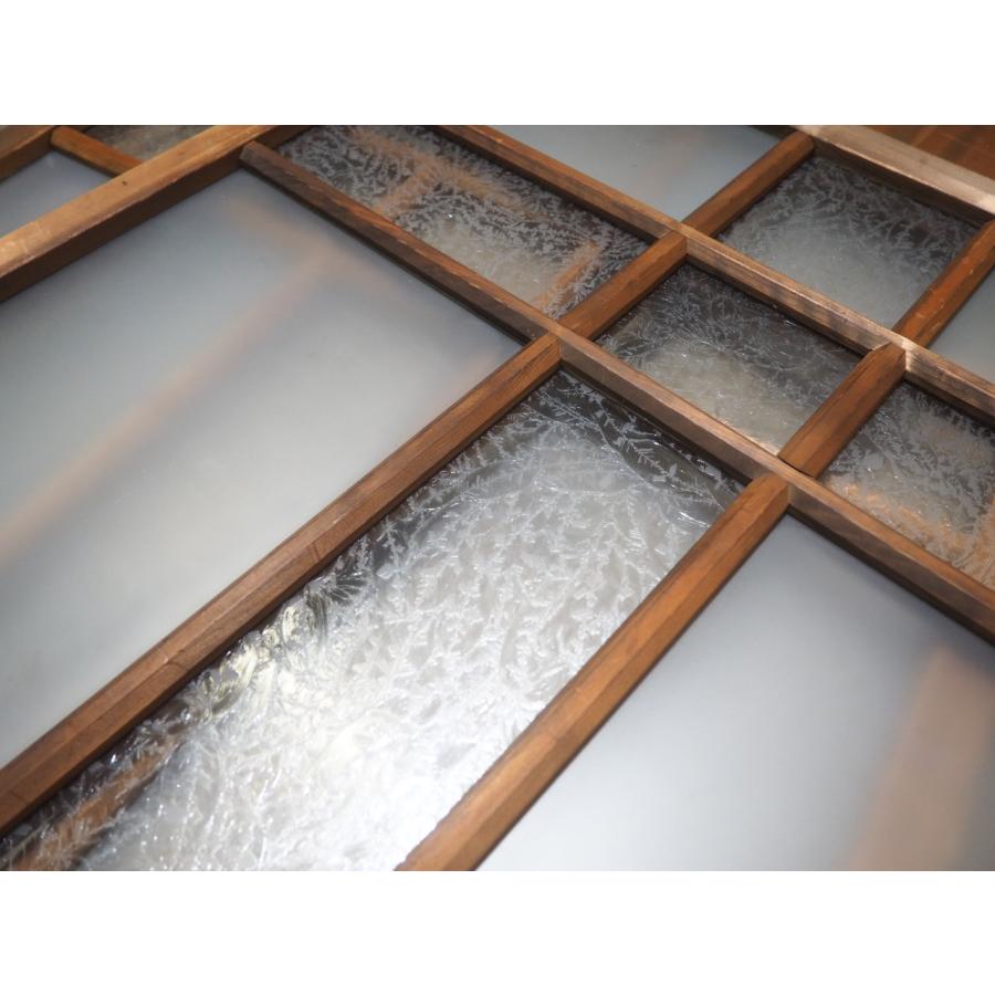 タZ1386◇(1)【H177(176)cm×W70cm】×2枚◇アンティーク◇葉ガラス入り