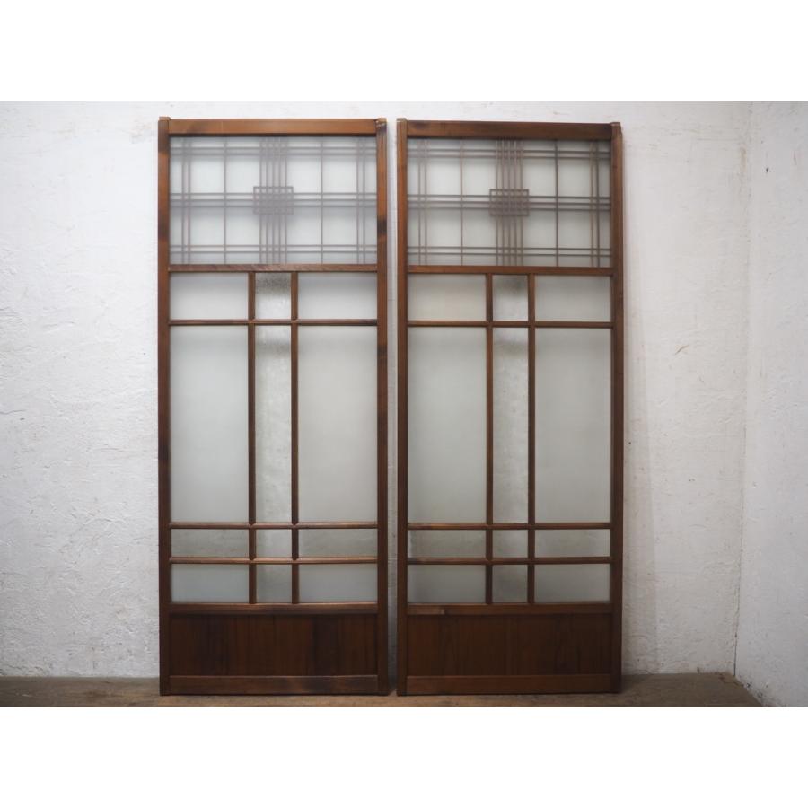 住宅設備 タZ1388◇(3)【H177cm×W70cm】×2枚◇アンティーク◇葉