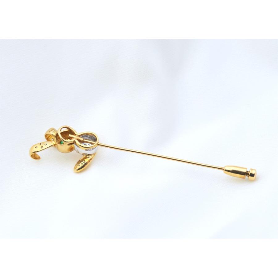 750YG K18 Pt900 Brooch うさぎデザイン ペンダントブローチ_3