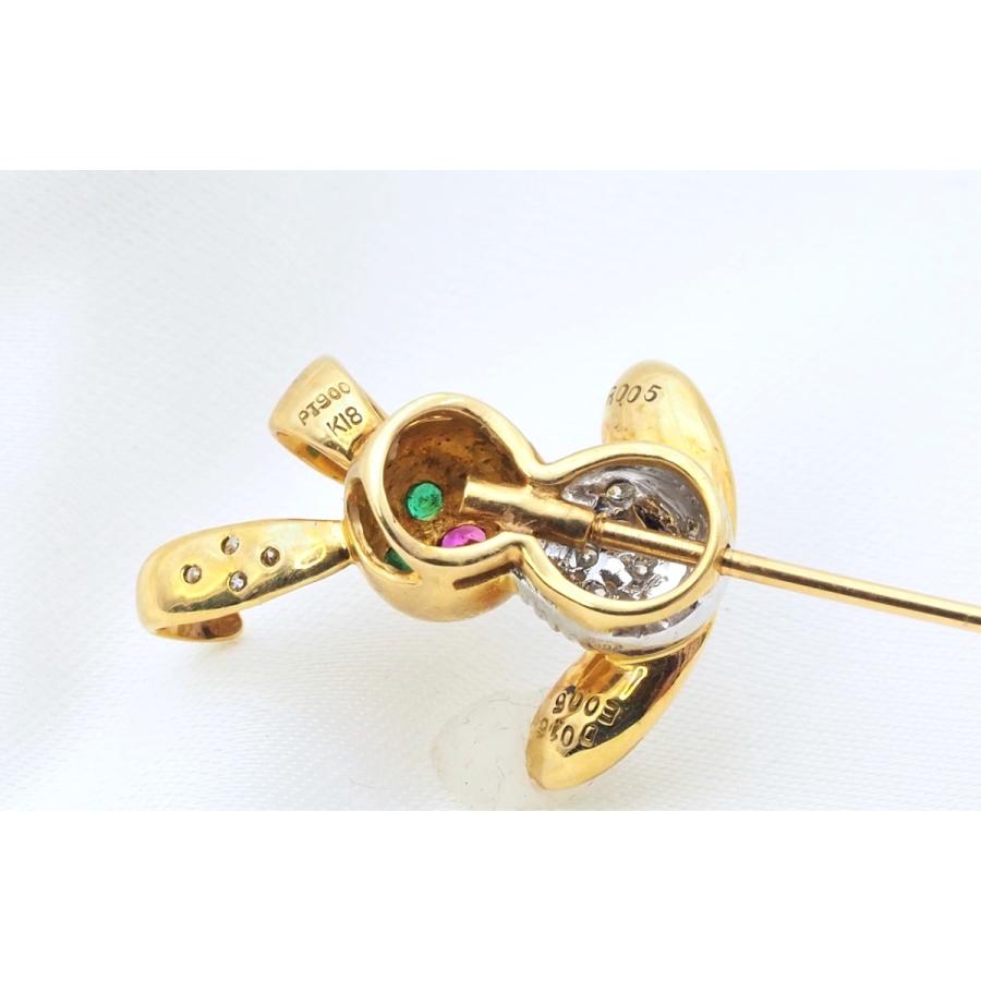 750YG K18 Pt900 Brooch うさぎデザイン ペンダントブローチ_4