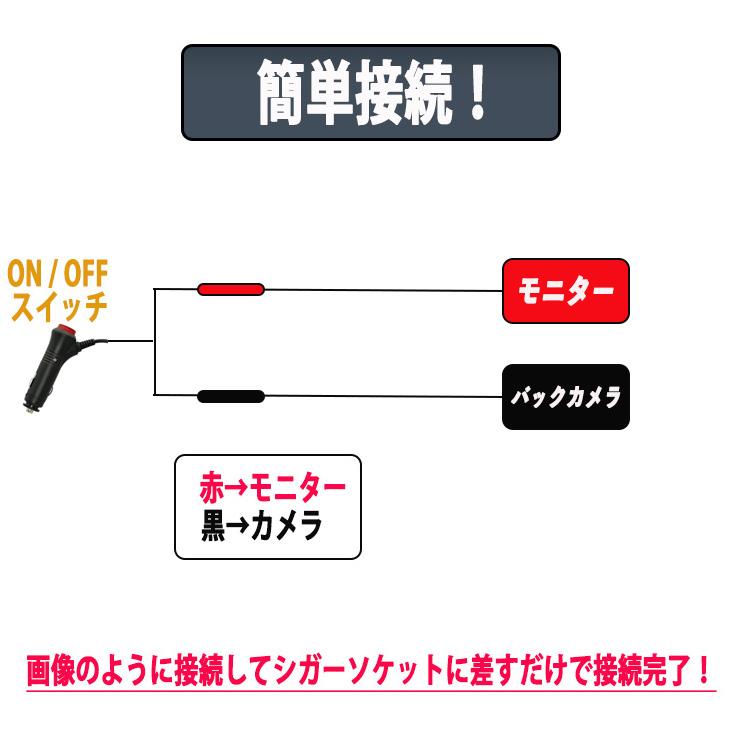 シガソケに差し込むだけでOK！配線不要！簡単接続！ LED バックカメラ モニター シガーソケット 4.3インチモニター 全セット 広角レンズ 取付超簡単！ |  | 03