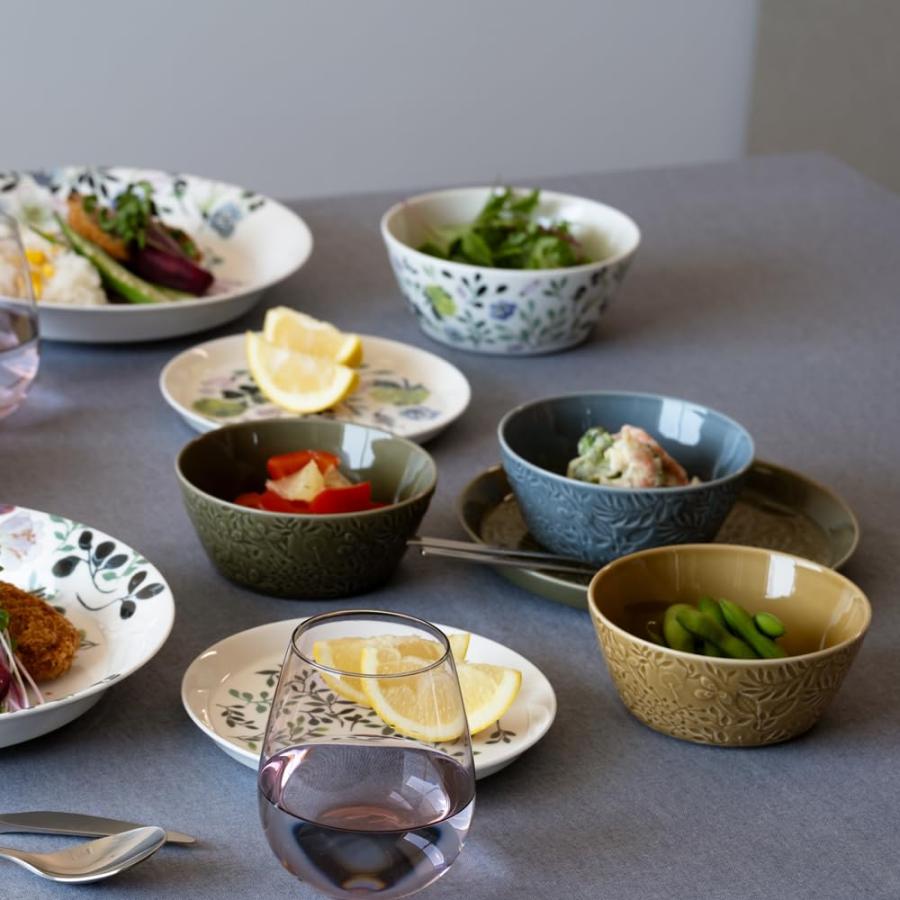 NARUMI(ナルミ) ボウル 皿 アンナ・エミリア 12cm フォレストグリーン 花柄 かわいい レリーフ 電子レンジ オーブン 食洗機対応 日本製 |  | 01