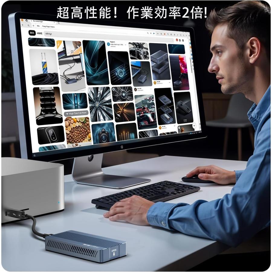 ACASIS 冷却ファン内蔵40Gbps M.2 SSD外付けケース,アルミ筐体 NVME