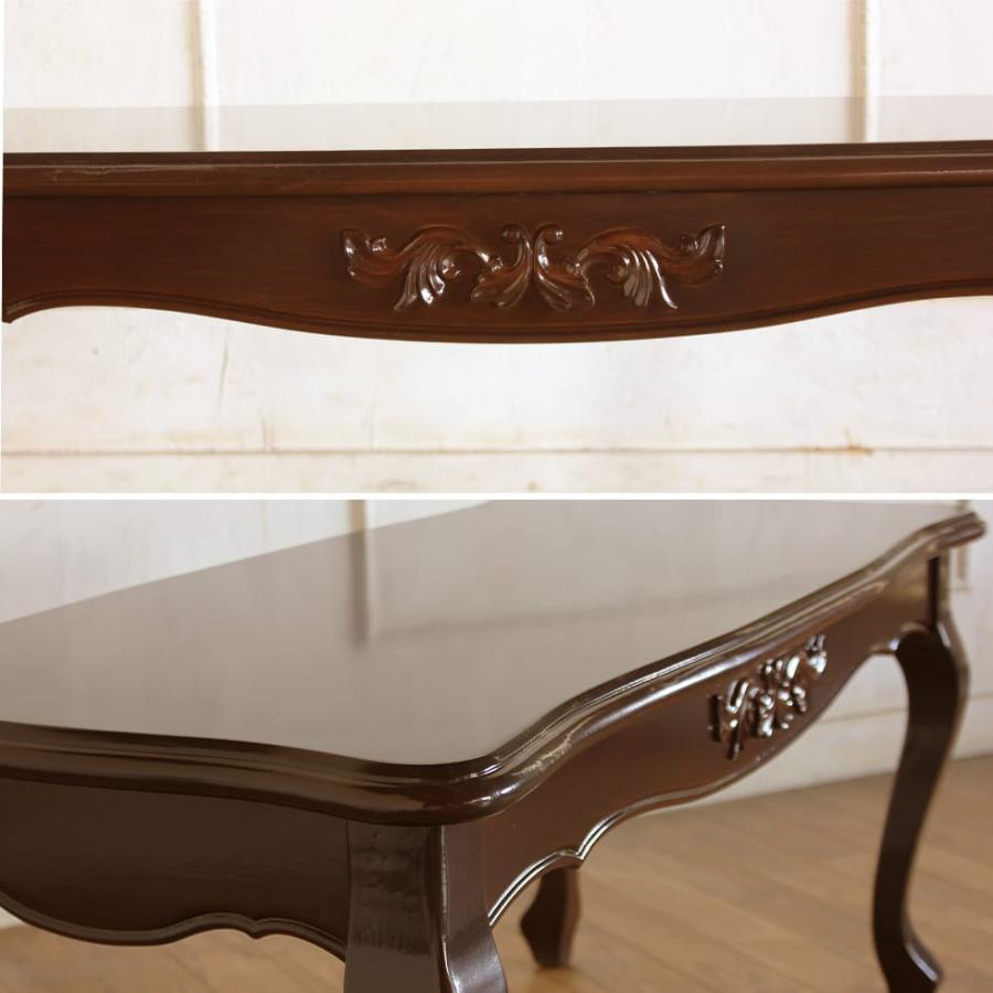 コーヒーテーブル 猫脚 ロココ調 彫刻家具 かわいい ソファ テーブル