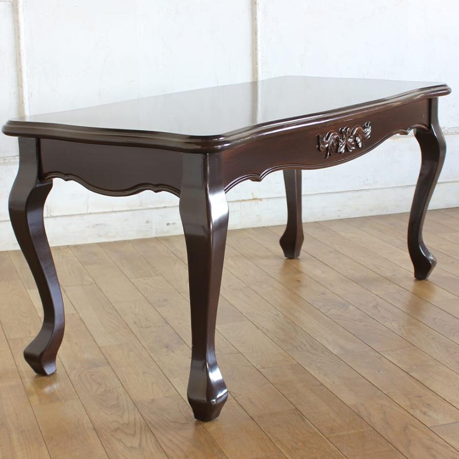 コーヒーテーブル 猫脚 ロココ調 彫刻家具 かわいい ソファ テーブル