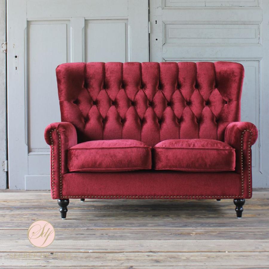 グランドセール フレンチベロア生地アンティークソファー フランス家具