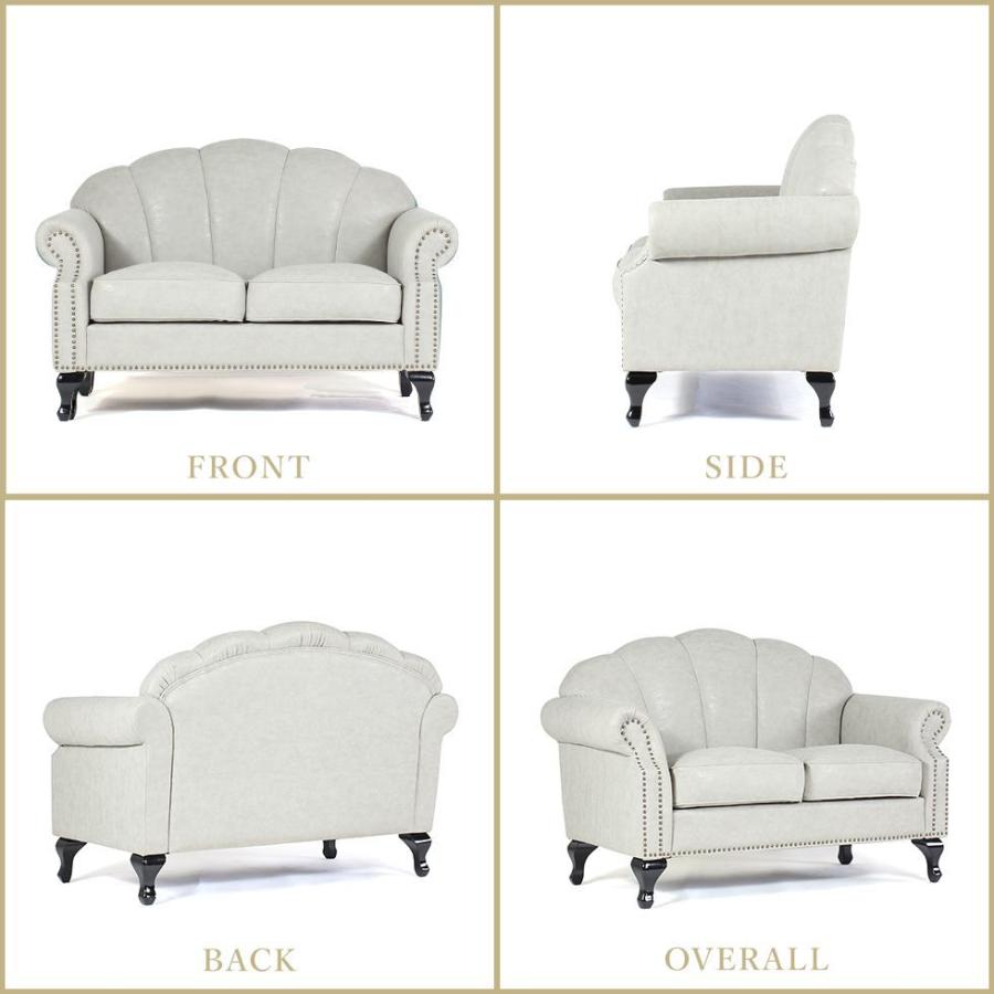 姫系 家具 シェルファ Shellfa シェル型ソファ 2人掛け グレーPU 姫系 家具 シェルファ Shellfa シェル型ソファ 2人掛け グレーPU