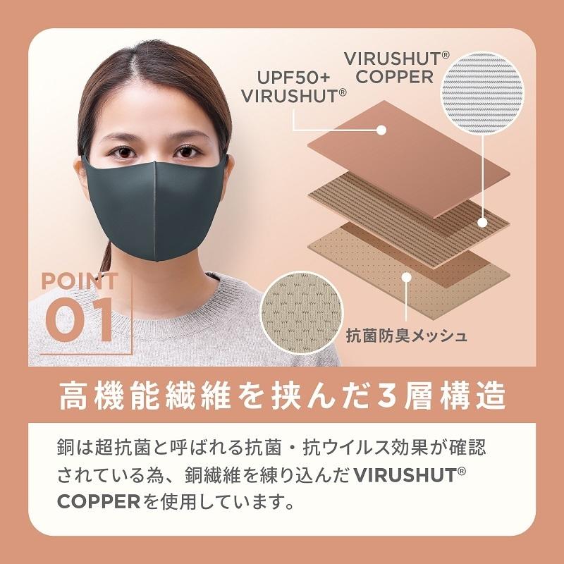 マスク 日本製  アウトレット 立体 洗える 温感 3D FIT MASK 銅抗菌マスク +3℃ 温かい 小さめ 大きめ 子供用 子供 個包装 冬用｜secret-store｜17