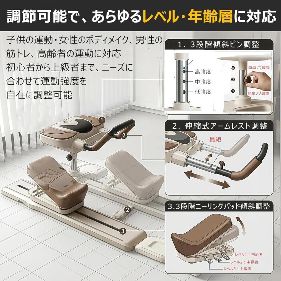 フィットネス脂肪燃焼クローラーマシン 調節可能な腹筋トレーナー