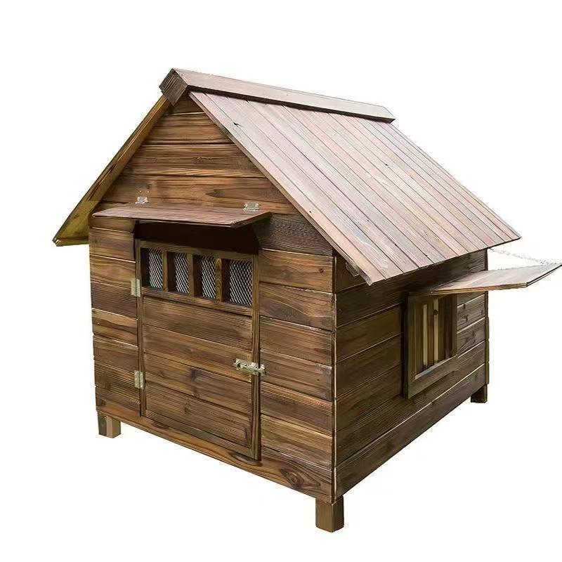 北欧 犬小屋 屋外用 大型犬 木製 ドア付きの大型屋外 犬舎 中型犬 小型