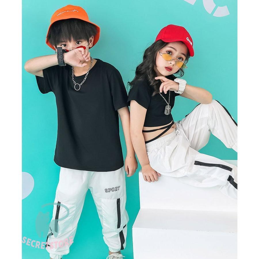 ダンス衣装 キッズ ジュニア 女の子 男の子 上下セット tシャツ 半袖 パンツ ロング丈 半袖シャツ 長ズボン｜secretstore｜10