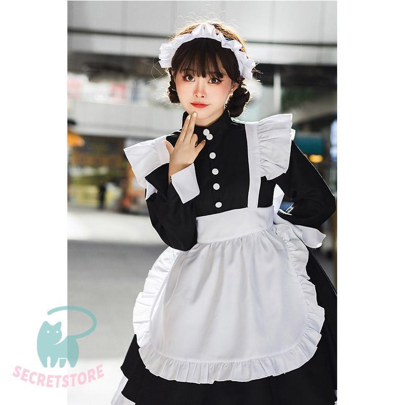 メイド服 ロング コスプレ 長袖 可愛い ロリータ ワンピース メイド服 ロング コスプレ 長袖 可愛い ロリータ ワンピース