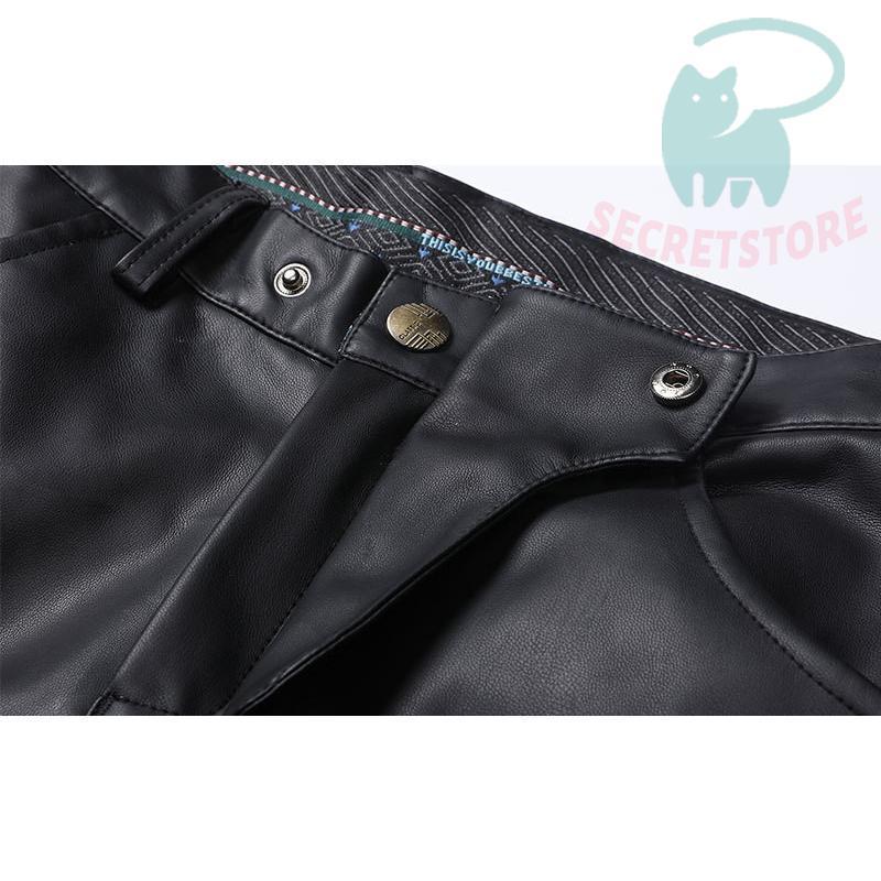 レザーパンツ メンズ 革パン PU レザー 裏ボア 裏起毛 バイク