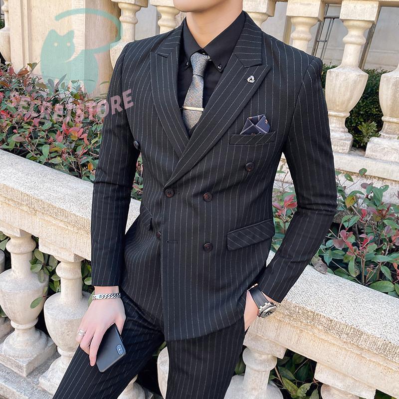 結婚式　スーツ　スリーピース SUIT SQUARE 【7点セット】シャドーオーバーチェック