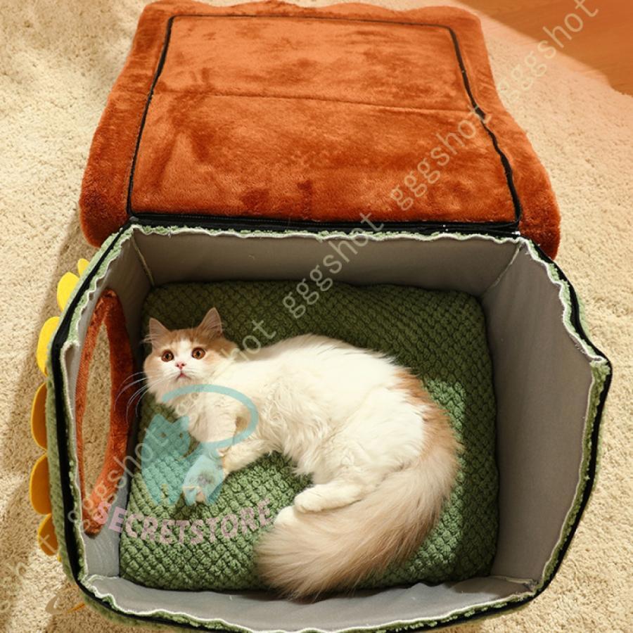 猫ハウス 猫用ベッド 冬 ドーム型 ベッド 犬小屋 可愛い ふわふわ 柔らか 水洗え 滑り止め 小型犬 キャット ペット小屋 室内用 クッション付き シンプル｜secretstore｜08