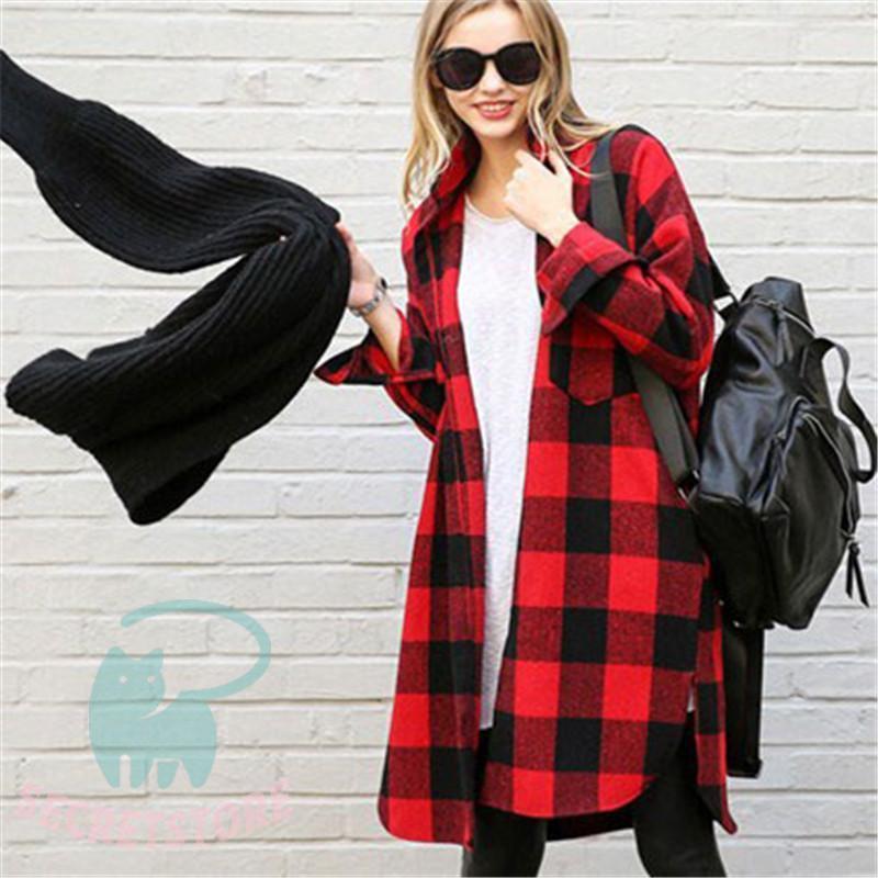 45R　赤と白チェック柄　ちび襟　長袖シャツワンピース　勾玉ボタン　ロゴ刺繍 45R 赤と白チェック柄 ちび襟 長袖シャツワンピース 勾玉ボタン