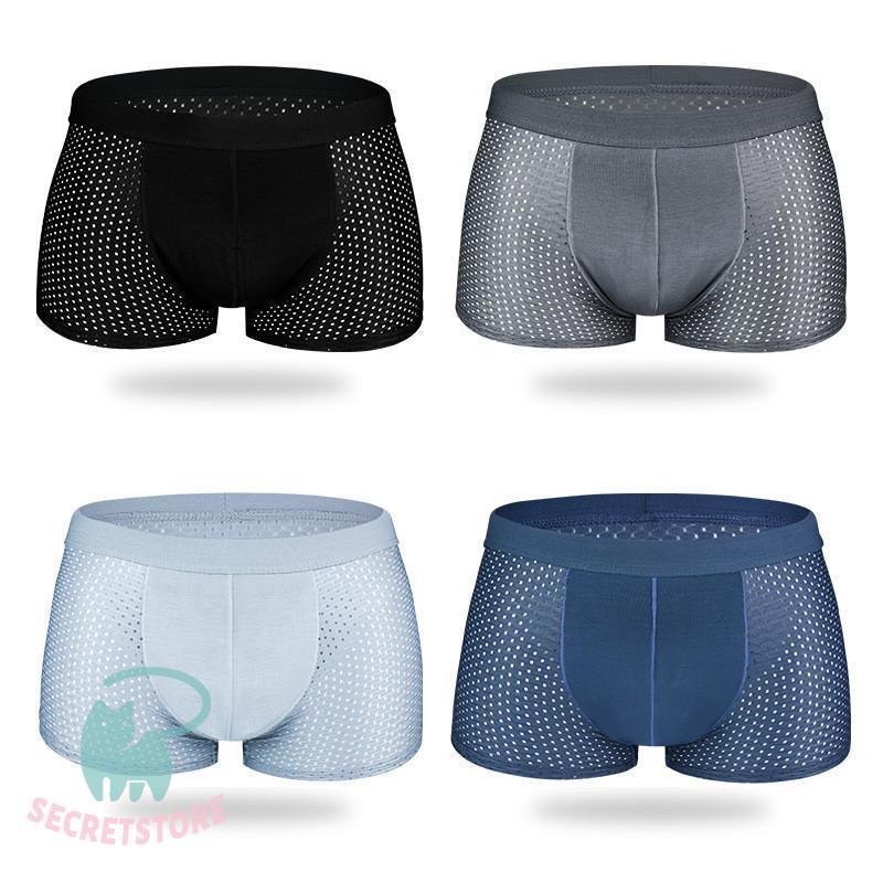 ボクサーパンツ メンズ 下着 4枚セット メッシュ シームレス