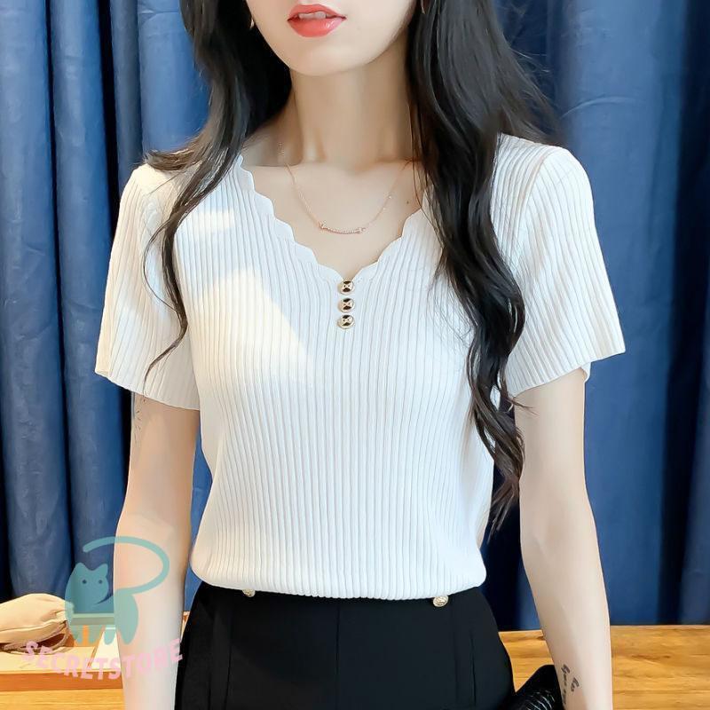 RRL半袖ニット 半袖ニット セーター リブニット サマーニット Vネック