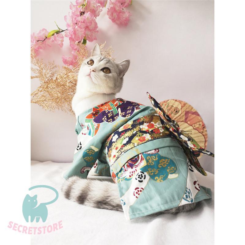 夏浴衣風(黄色)わんちゃん猫ちゃん用首輪 犬服 猫 ワンちゃん ネコ ペット服 ペット用品 浴衣 着物 夏祭り