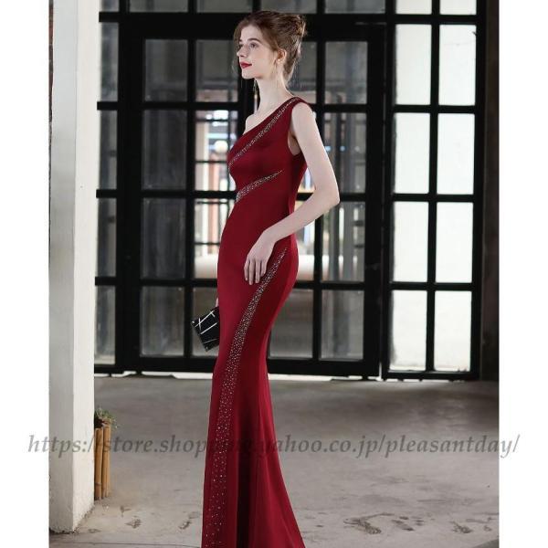 イブニングドレス ワンショルダー マーメイドライン パーティー