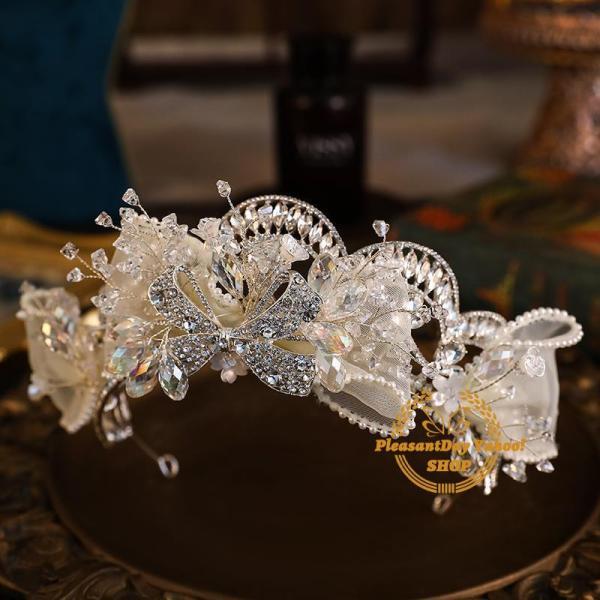 ティアラ　クリスタル装飾　結婚式　挙式　披露宴 ウエディングヘッドドレス ティアラ クラウン 王冠 ウェディング