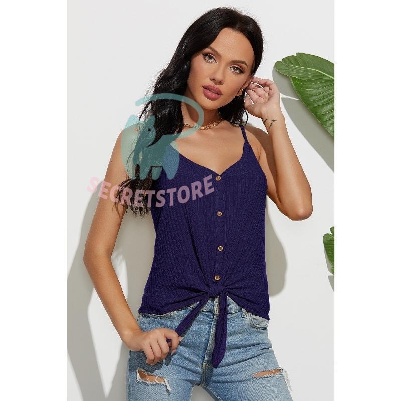 【SUKALA 】新品　リブデニムショートキャミソール　Mサイズ　ネイビー SUKALA】リブデニムショートキャミソール(S・Mサイズ サンド