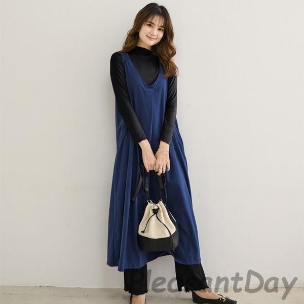 ワンピース ジャンパースカート レディース 女性 ノースリーブ V ワンピース ジャンパースカート レディース 女性 ノースリーブ V