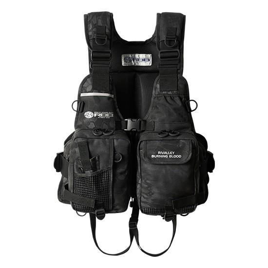 RBB リバレイ　ゲームベストⅡ　ブラック　リバレイ　ポーチ付き　美品 8897 Rivalley（リバレイ） 8897 RBB ゲームベスト2 ブラックカモ
