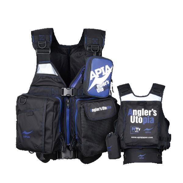 APIA apia アピア アングラーズサポートベストVER.2 ブラックグレー アピア アングラーズサポートベスト Ver．2 ブルー×ブラック