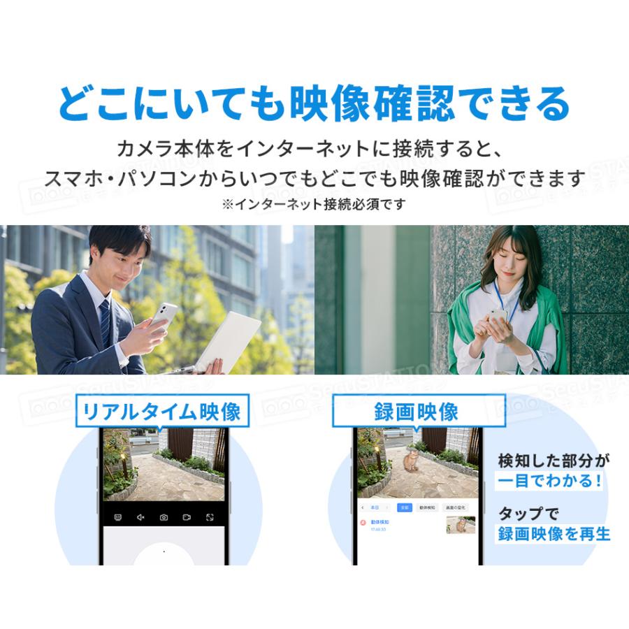 SecuSTATION 防犯カメラ 監視カメラ 屋外 家庭用 ワイヤレス wifi