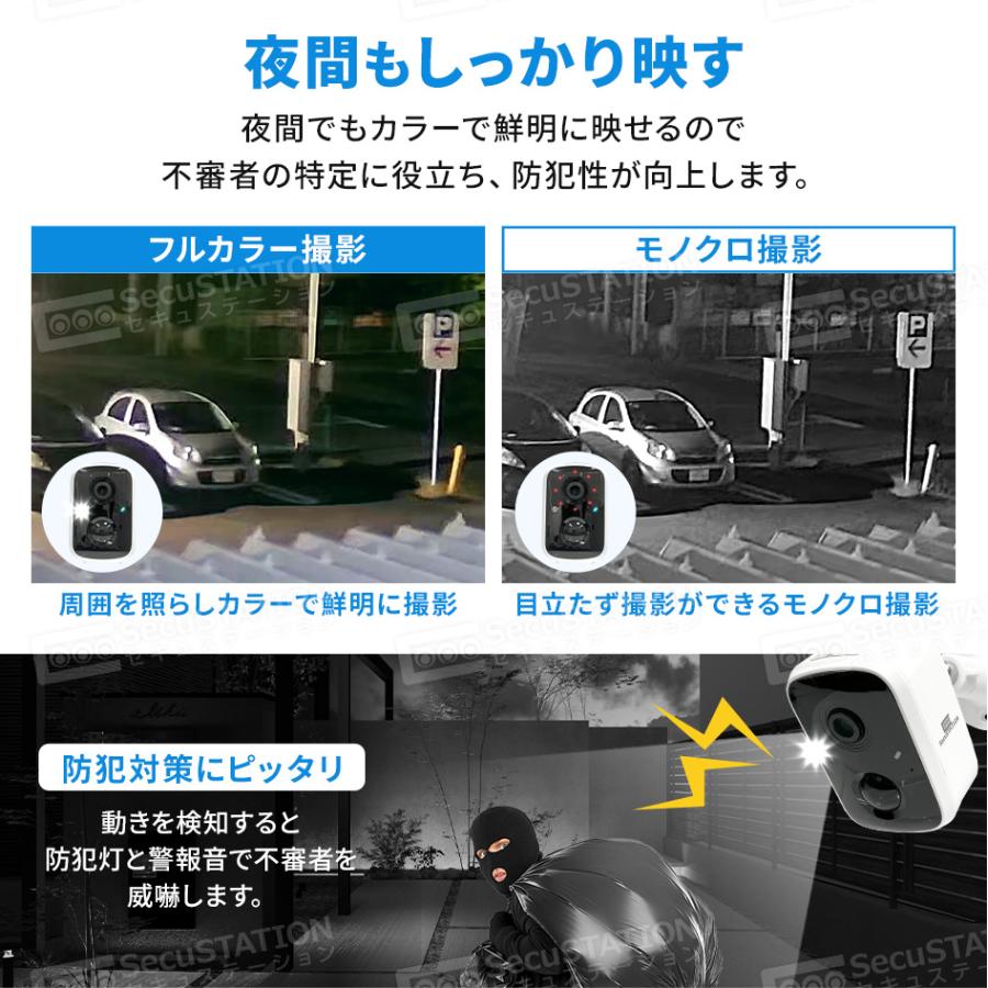 SecuSTATION 防犯カメラ 監視カメラ 屋外 家庭用 ワイヤレス wifi