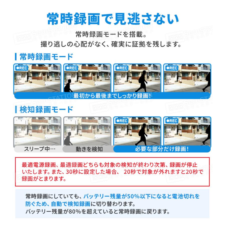 防犯カメラ 監視カメラ 屋外 家庭用 ワイヤレス wifi バッテリー 充電式 ソーラー 配線不要 スマホ 簡単設置 セキュガード D コードレス DB74 | SecuSTATION | 16