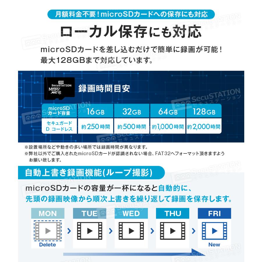 SecuSTATION 防犯カメラ 監視カメラ 屋外 家庭用 ワイヤレス wifi