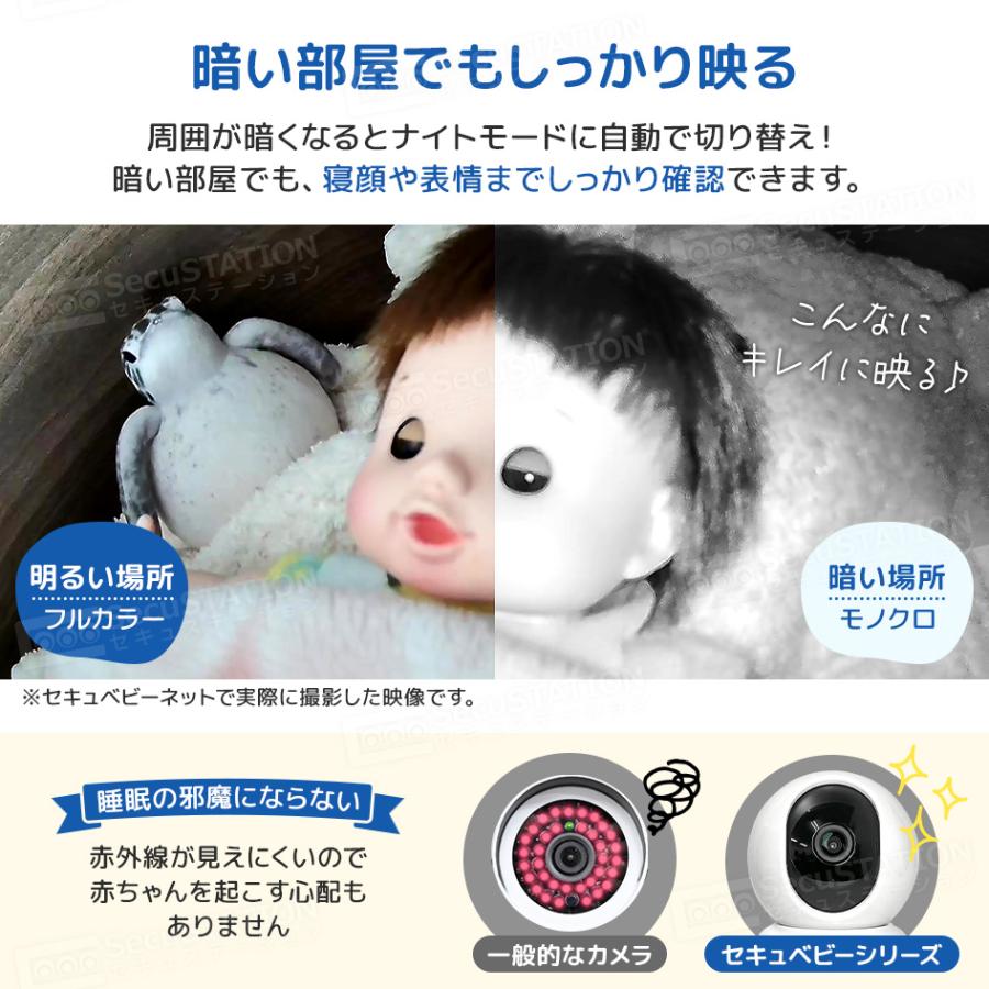 ベビーモニター 見守りカメラ 温度センサー スマホ対応 子守唄 遠隔